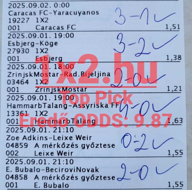 Tippmix tippek minden sportfogadó számára! Az itt látható fogadási szelvényen található sportfogadás tippek révén láthatjuk, hogyan lehet megbízható Tippmix tippekkel sikeres stratégiát kialakítani.
