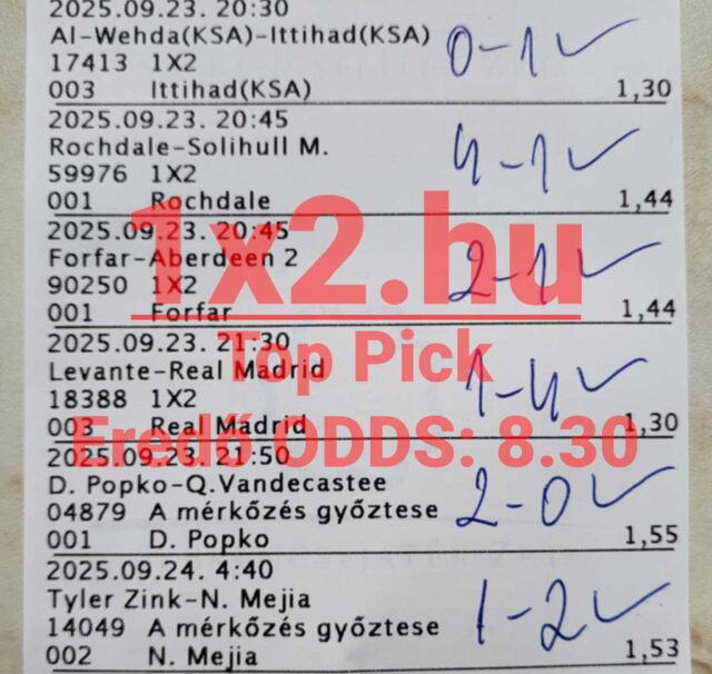 Egy Tippmix szelvény, amely különféle sporteseményekhez ad tippeket. A sportfogadás szerelmesei számára megbízható Tippmix tippek érhetők el, hogy növeljék esélyeiket és élvezhessék a játék izgalmát.