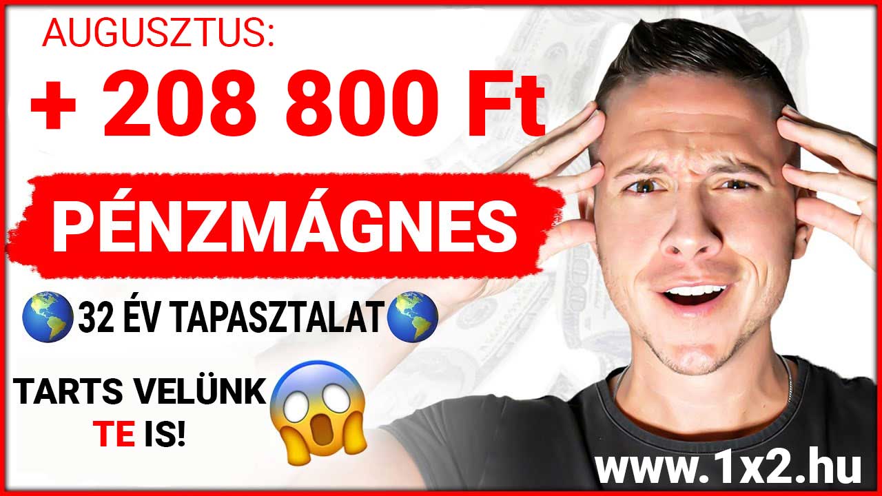 Férfi, aki kétségbeesett, egy feliratos grafikán, amely augusztusi pénznyereményt hirdet sportfogadás tippekre. Csatlakozz te is a több mint három évtizedes tippmix tapasztalattal rendelkező csapathoz,