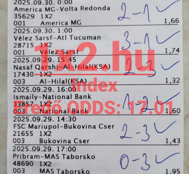 Ezen a képen több sportesemény Tippmix fogadási ajánlata látható, dátumokkal és eredményekkel. A sportfogadás izgalmas világában való jártassághoz megbízható Tippmix tippek nyújthatnak segítséget.