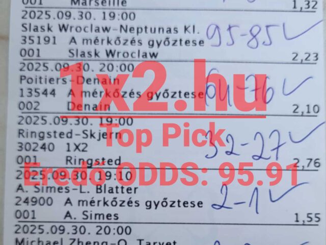 TOP PICK: Irány a lottózó! Durrant a 95.91-es eredő odds!