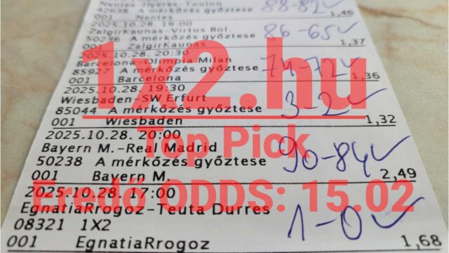 Egy sportfogadási szelvény részlet, amely segíthet a Tippmix tippek világában. Megbízható sportfogadás tippek és esélyek, hogy növelhesd nyerési esélyeidet. Fedezd fel a legjobb fogadási stratégiákat!