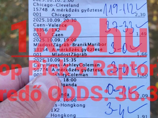 Durrant a 36.33-as eredő odds! Te se maradj ki!