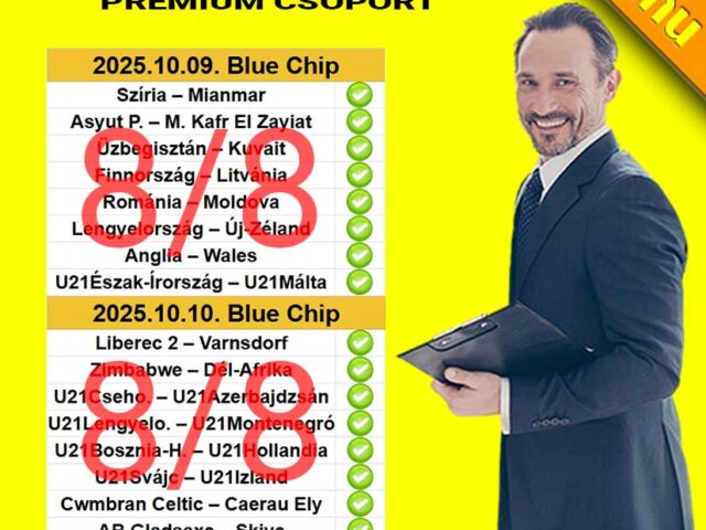 BLUE CHIP: Már megint 8/8! Már megint TELITALÁLAT!