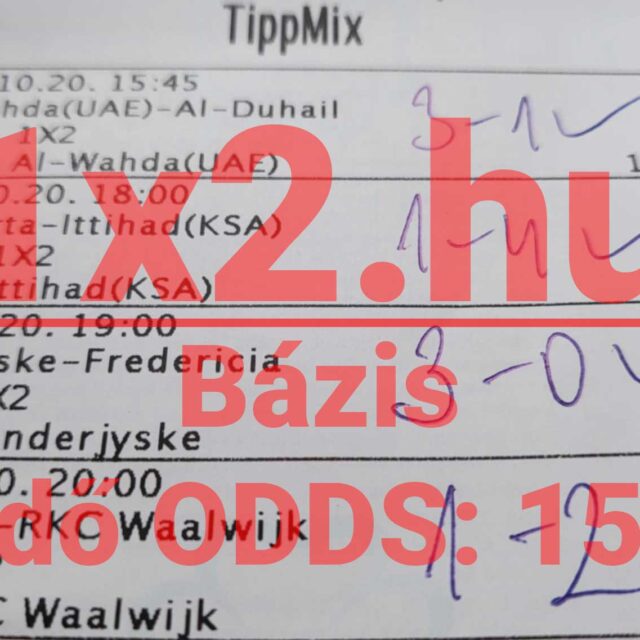 Bázis: 4 nyertes Tippmix tipp = 15.78-as eredő!
