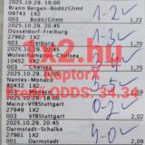 Egy Tippmix szelvény, amelyen több futballmeccs kimenetele szerepel. Az eredmények alapján látható, hogy a sportfogadás izgalmas, különösen, ha megbízható Tippmix tippek segítik a döntéseket.