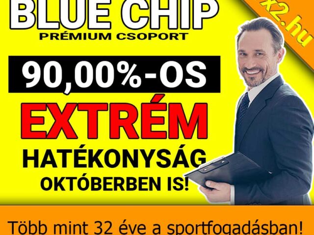 BLUE CHIP: EXTRÉM 90.00%-os októberi Tippmix tipp hatékonyság!