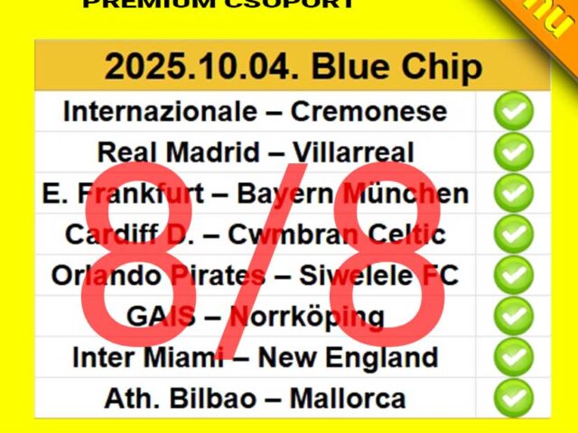 BLUE CHIP: Tegnap is 8/8! Tegnap is TELITALÁLAT!