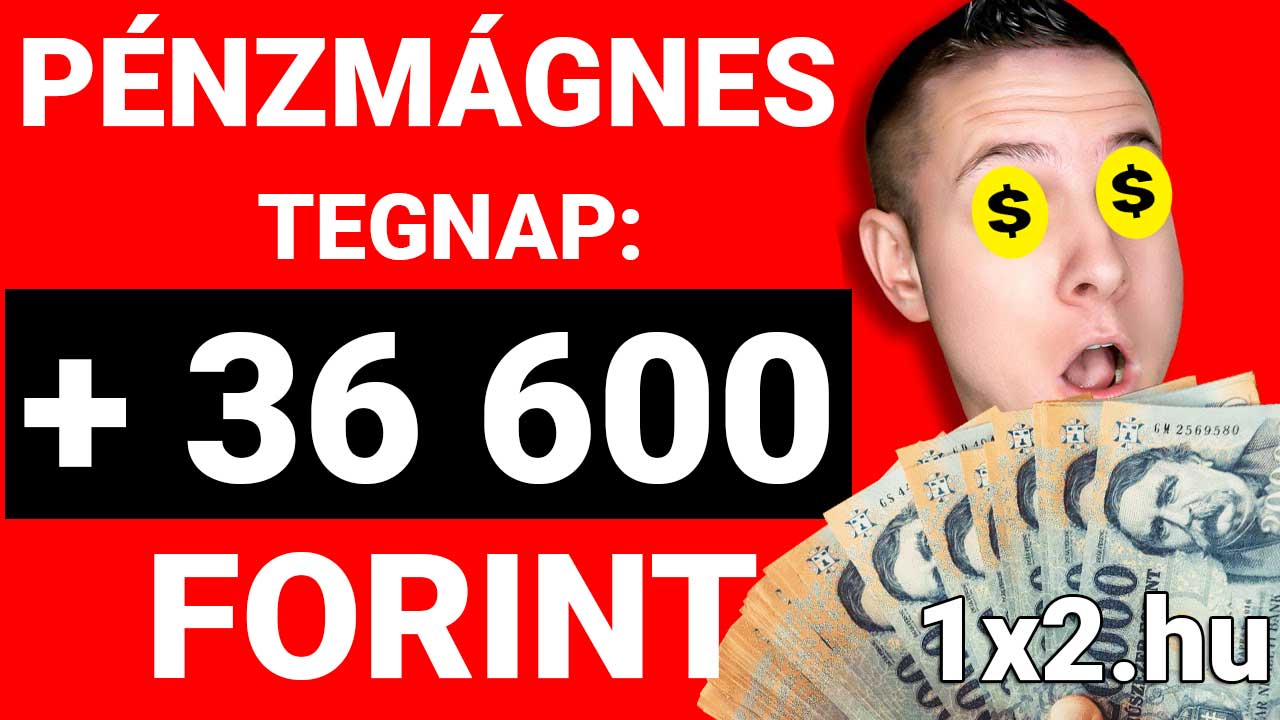 Egy kép, amin valaki izgatottan tart egy köteg magyar forintot, miközben a háttérben a Pénzmágnes felirat látható. Eredményes sportfogadás Tippmix tippekkel: lehetőség, hogy megbízható tippek nyomán gyarap