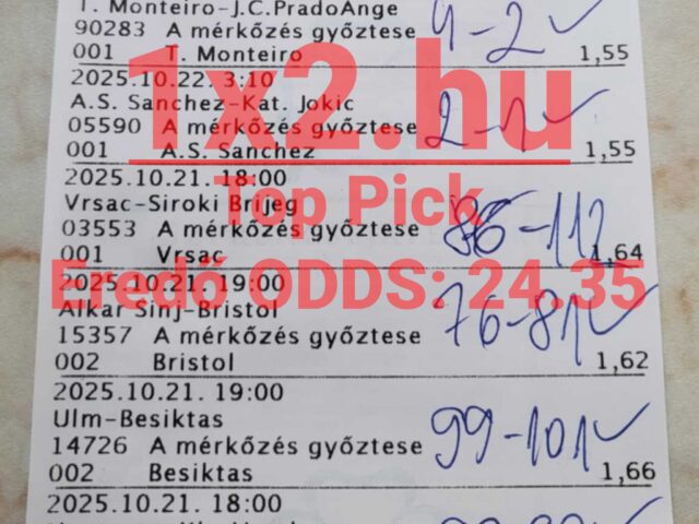 BLUE CHIP: Nincs megállás! Tegnap is 8/8! Tegnap is TELITALÁLAT!