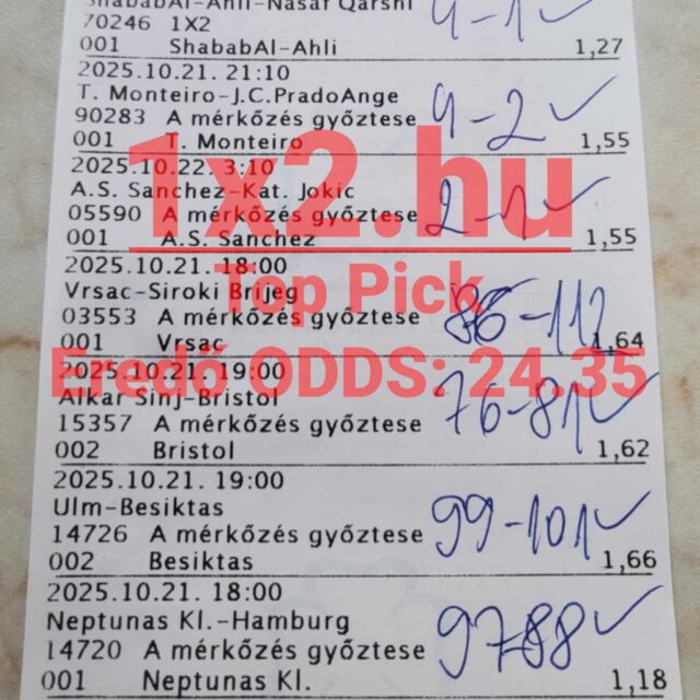 BLUE CHIP: Nincs megállás! Tegnap is 8/8! Tegnap is TELITALÁLAT!