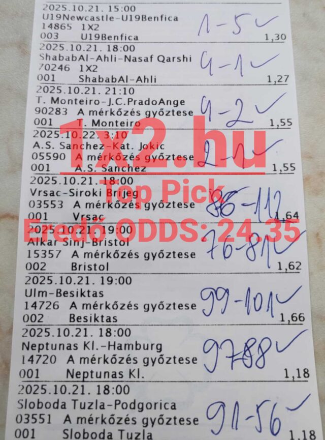 Fedezd fel a megbízható Tippmix tippek világát! A kép sportfogadás tippeket mutat, melyek segíthetnek a helyes döntések meghozatalában. Legyen sikeres a következő fogadásod jól megválasztott Tippmix tippekkel!