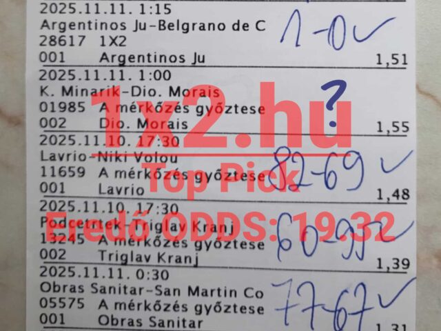 TOP PICK : Már csak ez a tipp és durran a 19-es eredő odds!