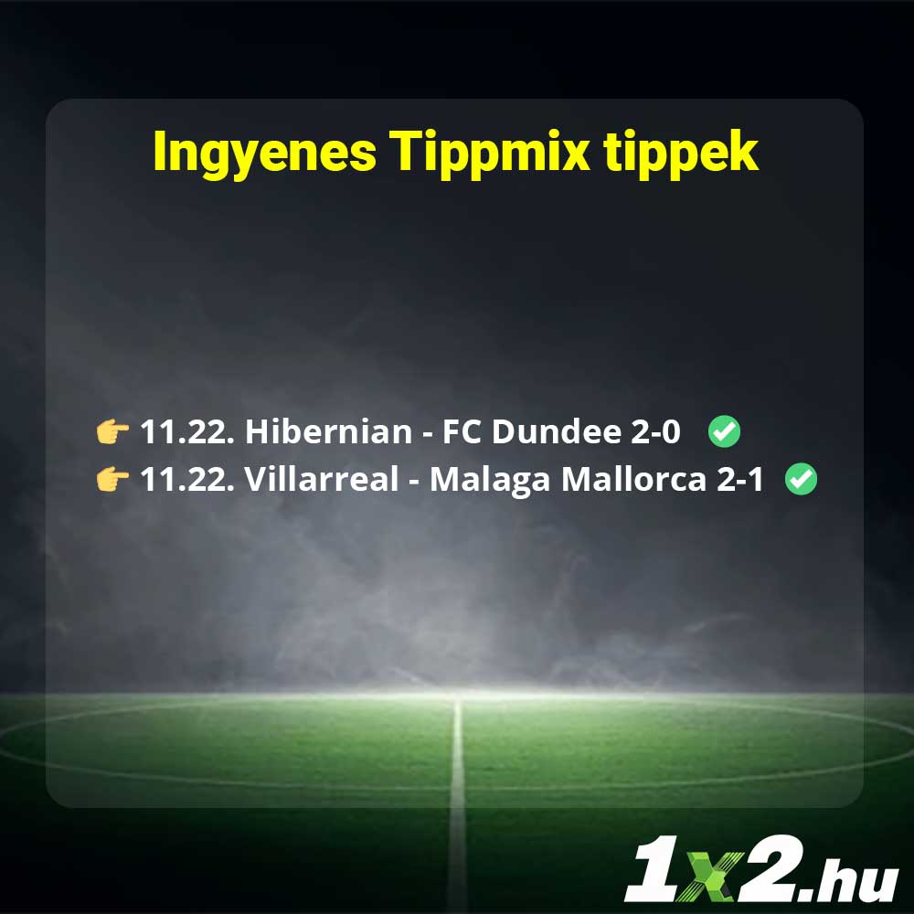 Ingyen Tippmix tippek várnak rád! Hibernian és Villarreal mérkőzéseket sikeresen tippeltük meg. Nézz vissza naponta megbízható sportfogadás tippekért, és növeld nyerési esélyeidet a sportfogadásoknál.