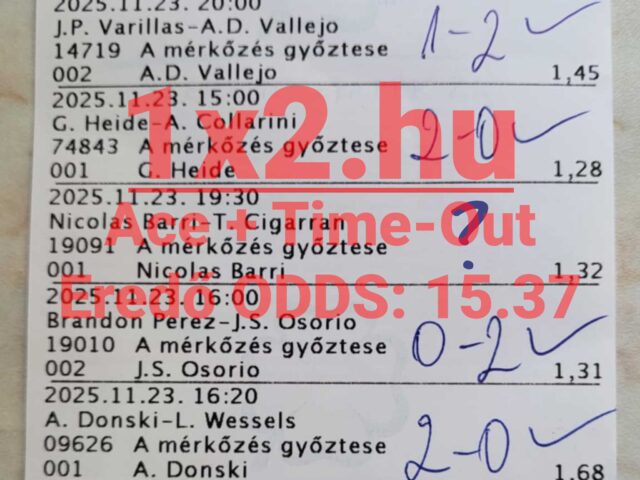 ACE + TIME – OUT: Szerinted durran a 15.37-es eredő odds?