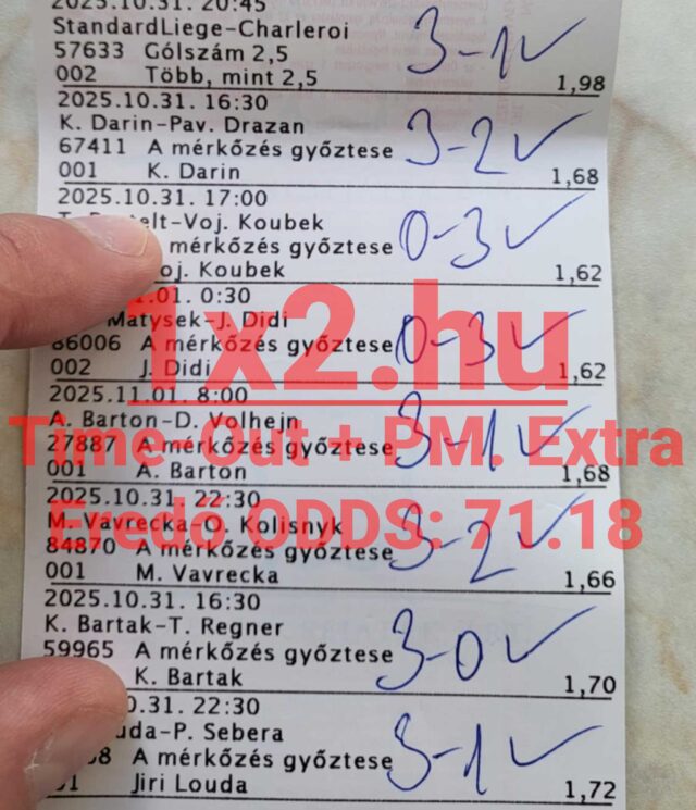 Fogadási szelvény sportesemények eredményeivel és nyertes tippekkel. A megbízható Tippmix tippek segítségével könnyedén növelheted a sportfogadásban elért sikereidet. Szerezd meg a legjobb sportfogadás tippeket!