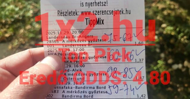 Egy Tippmix szelvény fotója, teli izgalmas sportfogadási lehetőségekkel. Ha megbízható Tippmix tippekre vagy sportfogadás tanácsokra vágysz, itt a remek alkalom, hogy javíts esélyeiden. Figyelj, mert a gond