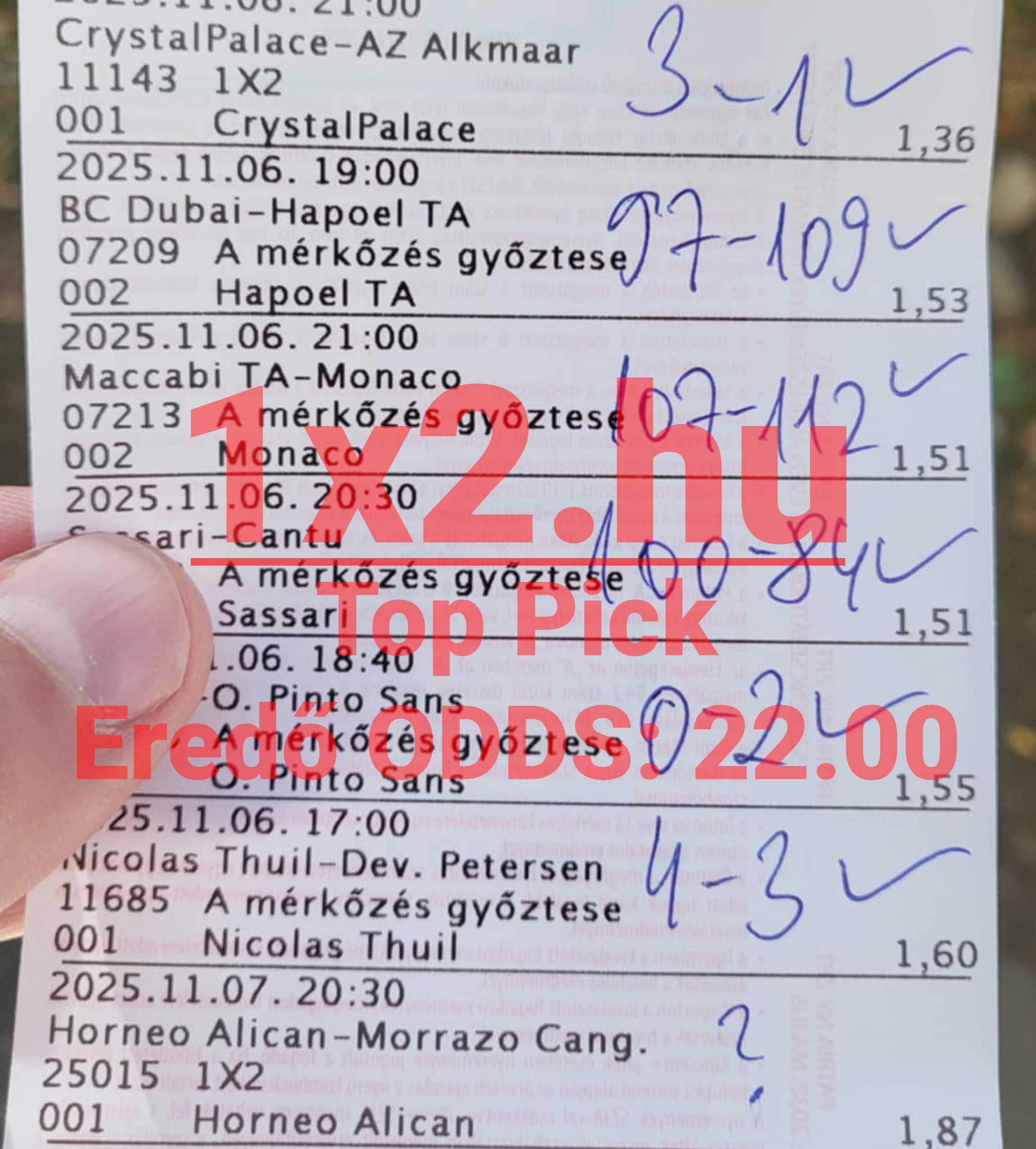 Egy tippmix szelvény van egy kézben, rajta több sportesemény előrejelzése. A Tippmix tippek és egyéb sportfogadás tippek segíthetnek abban, hogy pontosabb eredményekre fogadjunk. Megbízható tippjeinkkel könnyebb tervez