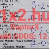 Egy sportfogadási szelvény Tippmix tippekkel. Eredmények kézzel írva hozzáadva, végső odds 12.96. A sportfogadás izgalma és a megbízható Tippmix tippek világosan láthatók.