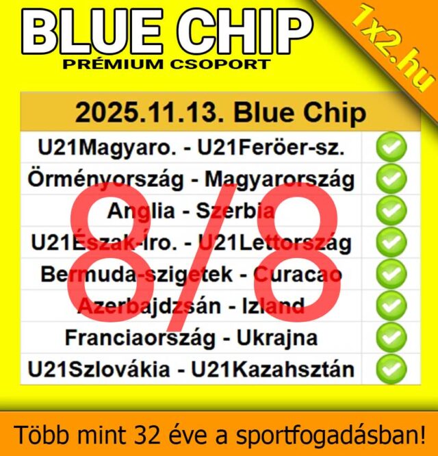 Tippmix tippek sportbarátoknak: élvezd a megbízható sportfogadás élményét! Csatlakozz a több mint 32 éves tapasztalattal rendelkező Blue Chip prémium csoporthoz, és fedezd fel a legjobb sportfogadás tippeket!