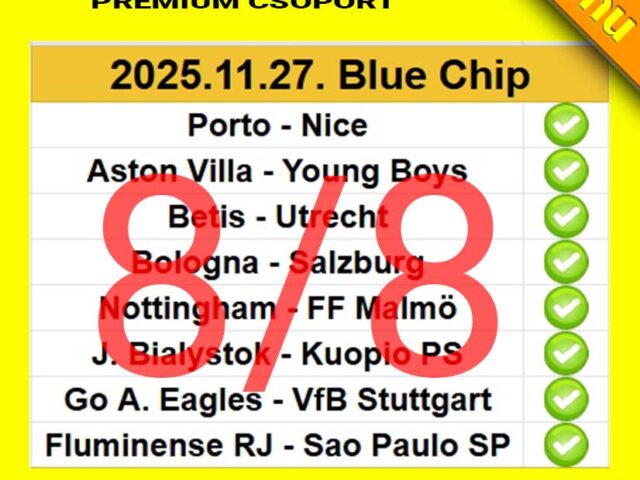 BLUE CHIP: Tegnap is 8/8! A hó végét is alaposan megnyomjuk!