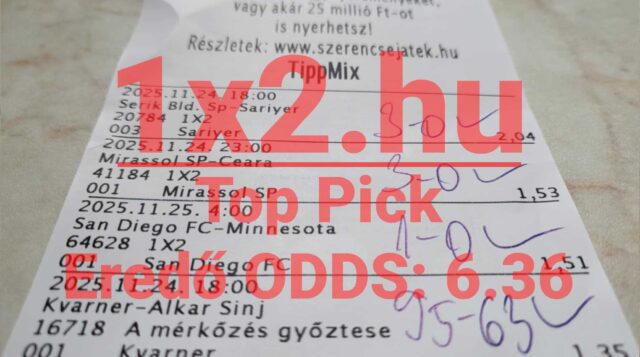 Egy Tippmix szelvény nagy esélyeket kínál sportfogadás rajongóknak. Megbízható Tippmix tippek tehetik izgalmassá a sportfogadást. Keresd a legjobb esélyeket és élvezd a játékot!