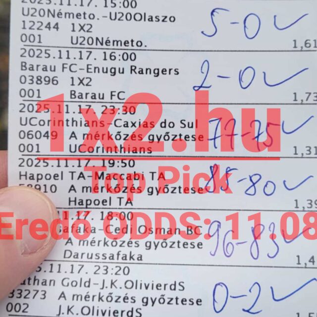 TOP PICK: Tegnapelőtt: 8/8! Tegnap: 6/6! Ingyenes tipp a posztban!