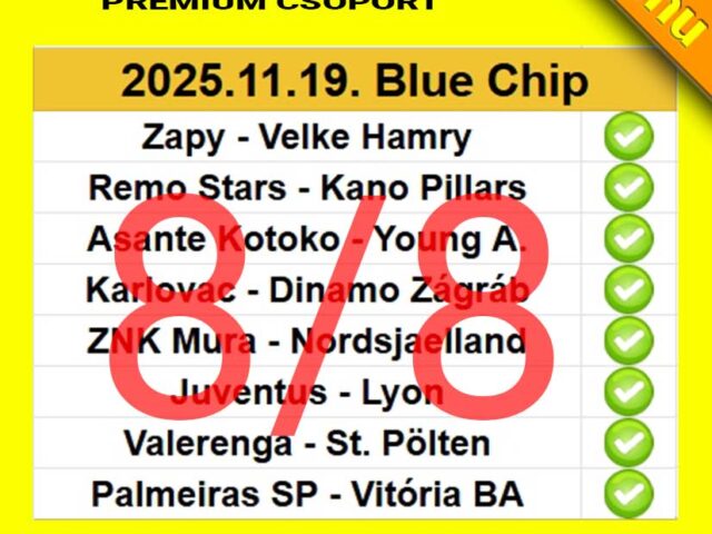 BLUE CHIP: Tegnap is 8/8! Tegnap is TELITALÁLAT! Novemberben sem lassítunk!
