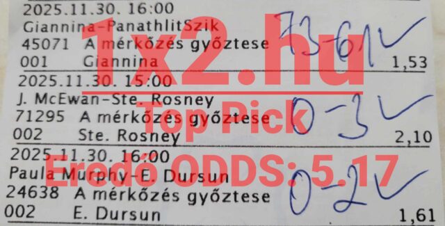 Ez a kép egy sportfogadási szelvényt ábrázol, amely különféle Tippmix tippeket tartalmaz. Ha megbízható Tippmix tippeket keresel, érdemes több forrásból is tájékozódni a sportfogadás világában.