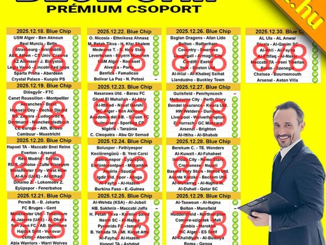 BLUE CHIP: 8/8 – A rendszer újra TELITALÁLATOT hozott!