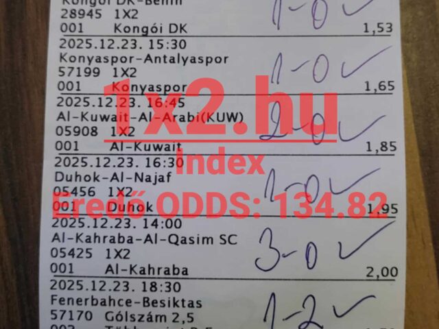 10/10-es szelvény = 134,82-szeres profit! Boldog karácsonyt!