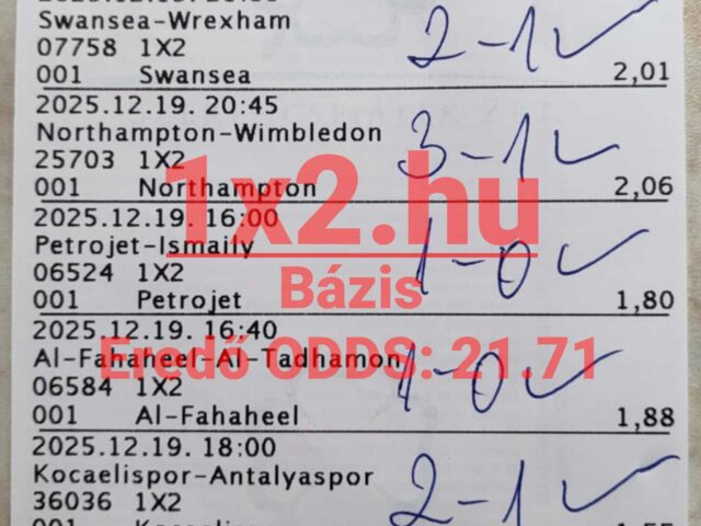 BLUE CHIP: Nincs megállás – Tegnap is 8/8! Tegnap is TELITALÁLAT!