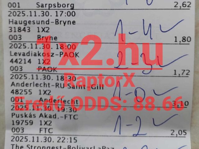 RAPTORX: Újabb brutális szelvény! Durrant a 88.66-os eredő szorzó!
