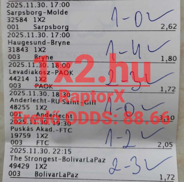 Fedezd fel a sportfogadás világát megbízható Tippmix tippekkel! Képünkön egy szelvény látható, ahol a jól átgondolt sportfogadás tippek segítségével növelheted esélyeidet a győzelemre. Próbáld ki most!