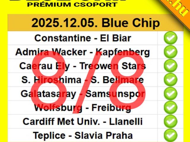 BLUE CHIP: Tegnap is 8/8! Tegnap is TELITALÁLAT! Ne csak nézd mások sikereit – csatlakozz most!