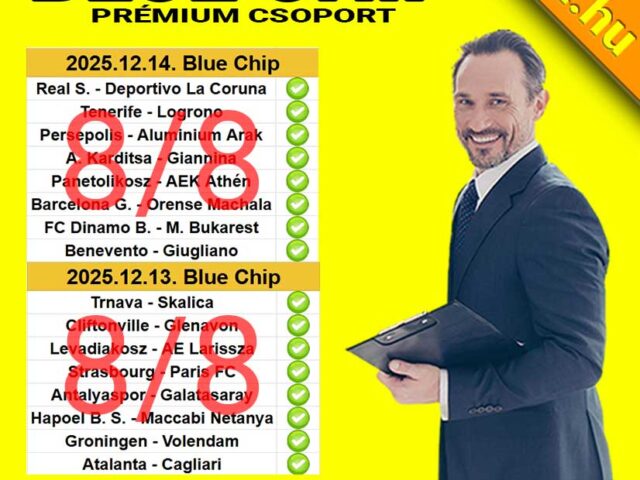 BLUE CHIP: Tegnap is 8/8! Tegnap is TELITALÁLAT! Egy újabb brutális hétvége!