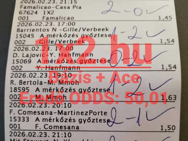 BÁZIS + ACE: Durrant az 50.00-es eredő szorzó, 9/9 találat!