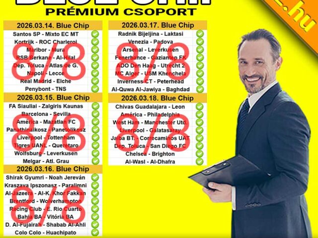 BLUE CHIP: Tegnap is 8/8! Már 5 napja zsinórban! Te se maradj ki!