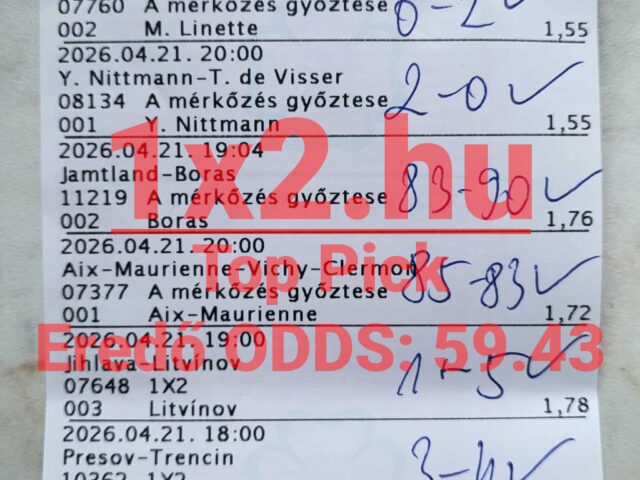 1×2.hu – Nyomás alatt a fogadóirodák! Komoly találatok tegnap is!