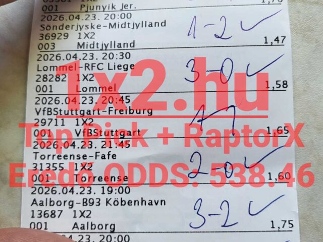 538.46-os odds! Ilyen szelvényeket készítünk!