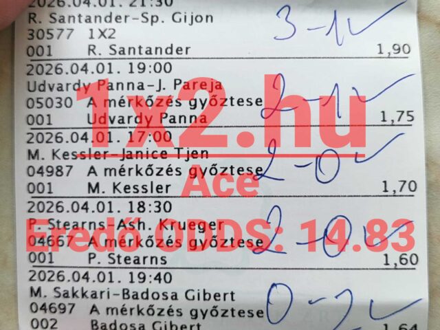 BLUE CHIP: Április első szelvénye is 8/8-as! TELITALÁLATTAL kezdjük a hónapot!