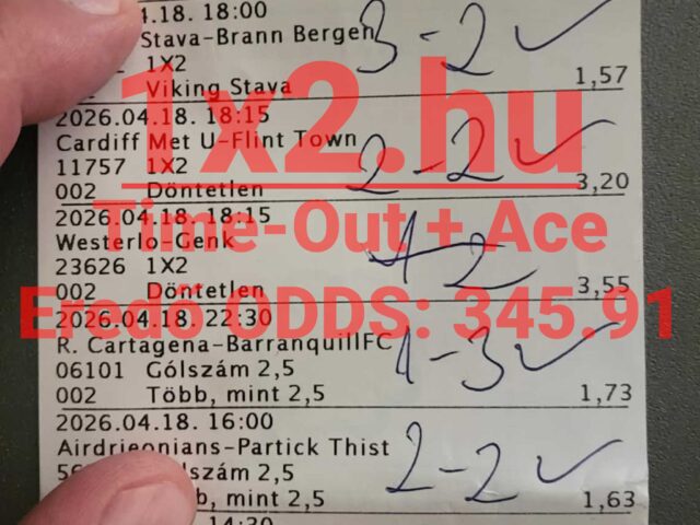 345.91-es oddsért mentünk tegnap!