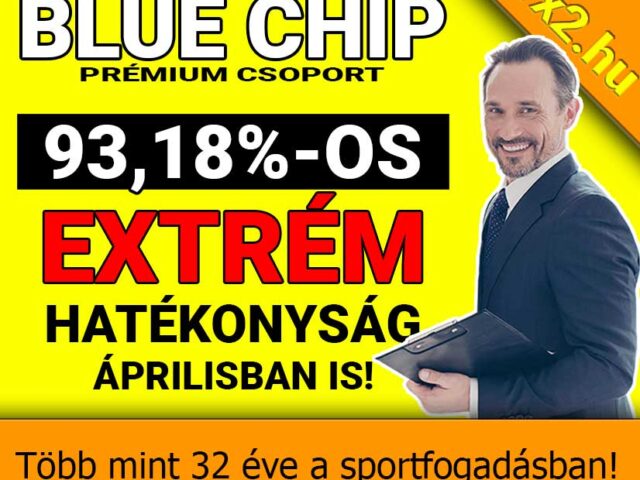 BLUE CHIP: Brutális, 93.18%-os április hatékonyság! A tegnapi Ingyenes is bejött, jöhet a mai?