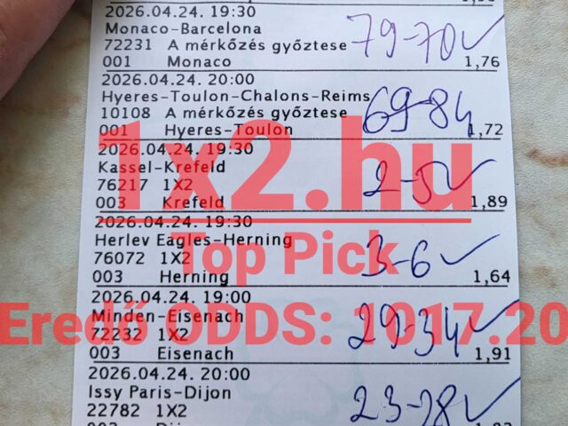 1017.20-as eredő odds? Látod velünk ez is elérhető!