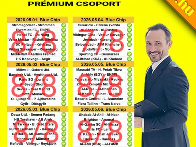 BLUE CHIP: 6 nap = 5 Telitalálat! A tegnapi szelvény is telibe durrant! INDUL A VB KIRÁLY – NE MARADJ KI!
