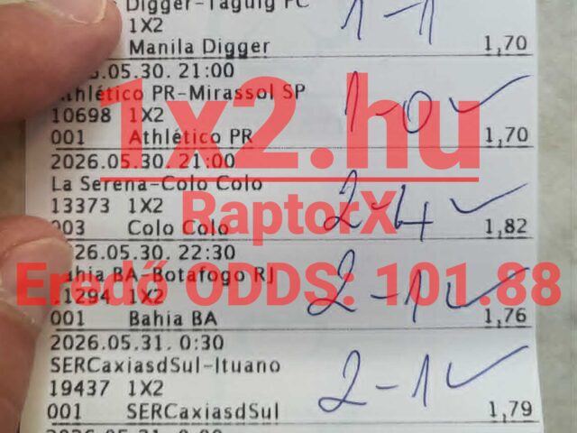 RAPTORX: 100-as odds – mutatjuk a szelvényt ! INDUL A VB KIRÁLY – NE MARADJ KI!