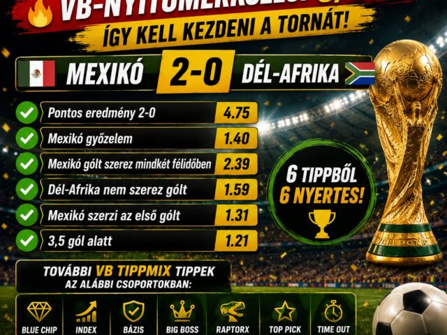 BLUE CHIP: 6. TELITALÁLAT zsinórban! VB-nyitómérkőzés: 6/6!