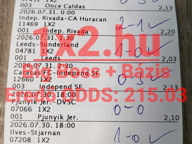 BLUE CHIP: Tegnap is 8/8! BIG BOSS: A Debrecen több mint 750.000 Ft-ot vett ki a zsebünkből!