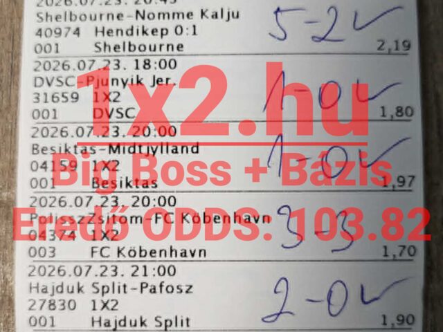 1×2.hu – 100.00-as eredő odds! Ismét nagyot álmodtunk!