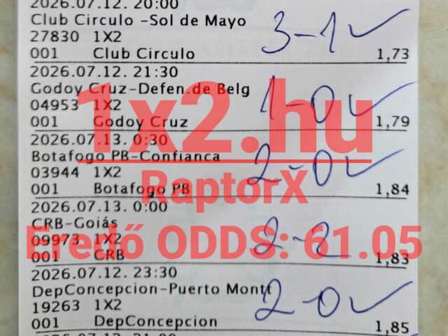1×2.hu – 60.00-as szorzót vettünk célba tegnap!
